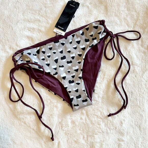 NWT Tavik Bebe Hearts Full Coverage Bikini Bottom  - Extra Small - Picture 1 of 6